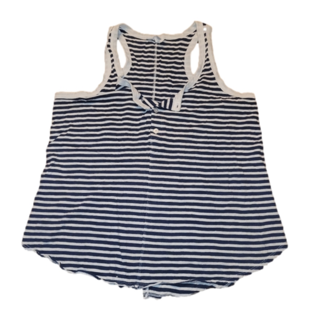 Time and Tru Navy blue & white striped tanktop - Large